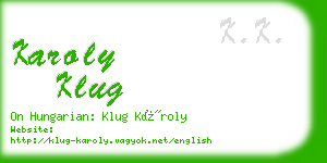 karoly klug business card